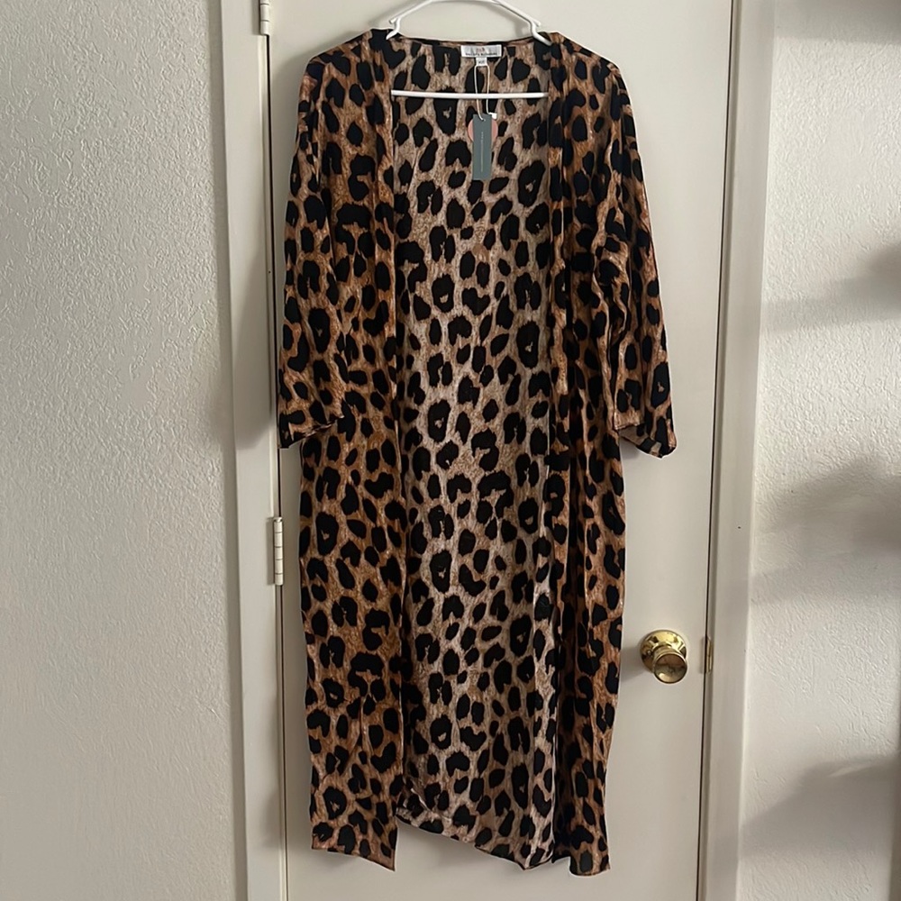 Bailey’s Blossoms leopard kimono cardigan duster